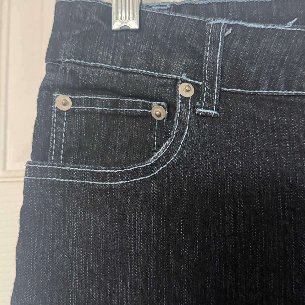 Zoey Beth Dark Wash Blue Jeans with Baby Blue Stitching Size US 15/16